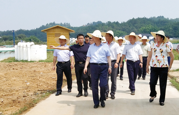 江西省水利廳黨委書記、廳長羅小云視察我司龍南黃沙稀土尾水收集處理廠